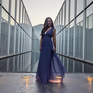 Lulus size small in denim blue maxi dress